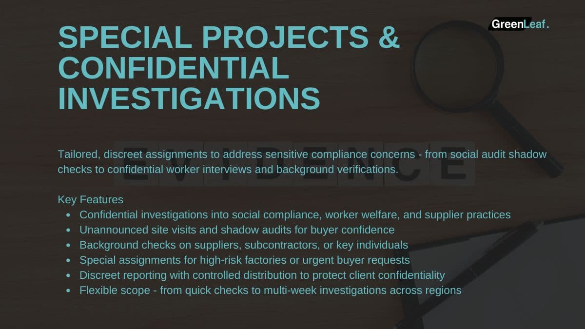 Special Projects & Confidential Investigations
