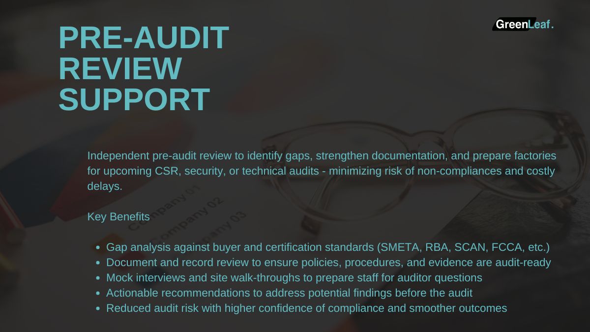 Pre-Audit Review Support